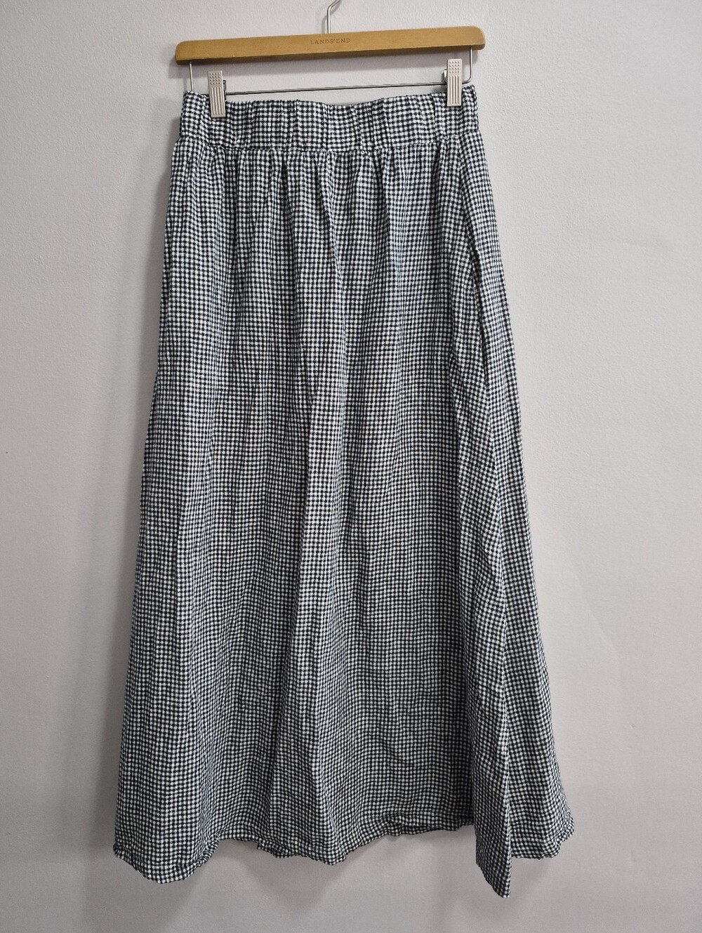 Quince European Linen Maxi Skirt Classic Mini Gingham Size Small - Picture 8 of 8